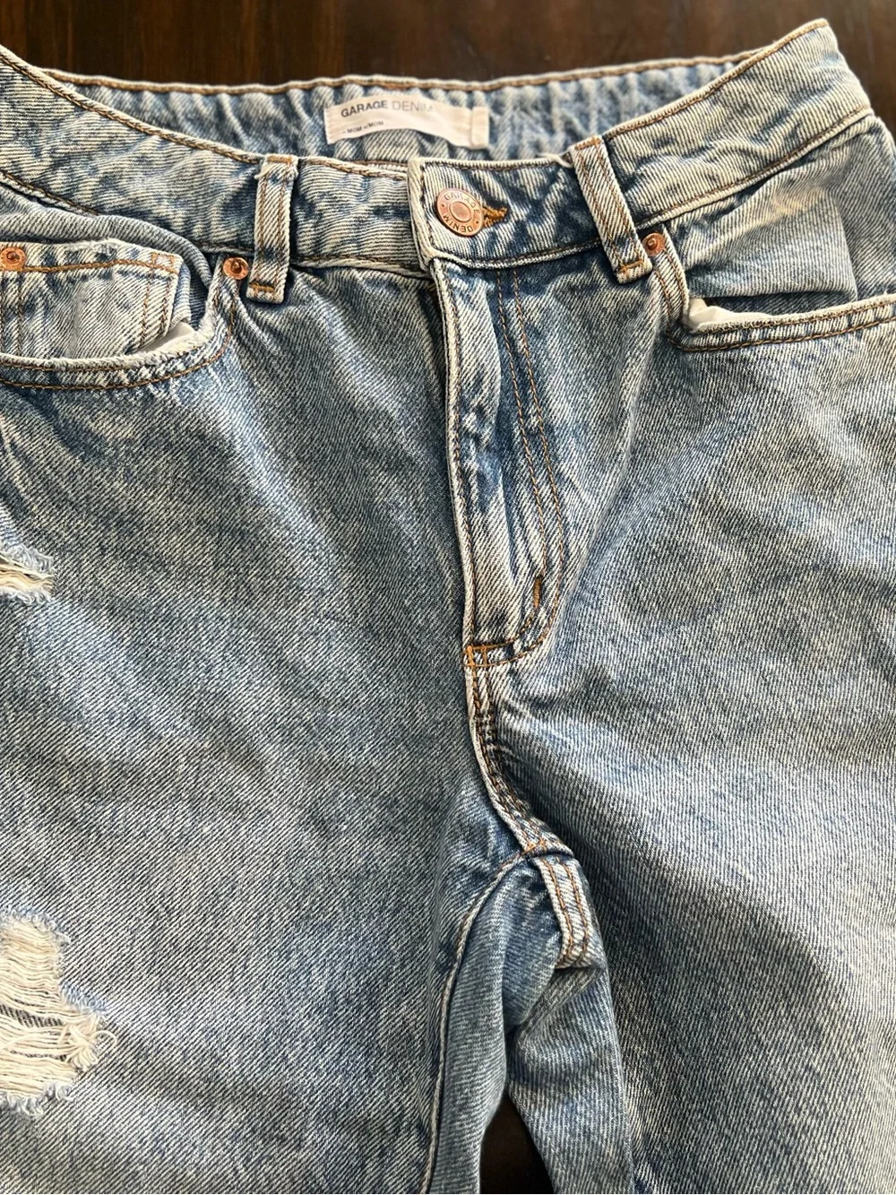 Garage Light Blue Straight Leg Jeans